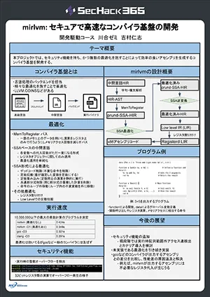 mirlvm：セキュアで高速なコンパイラ基盤の開発